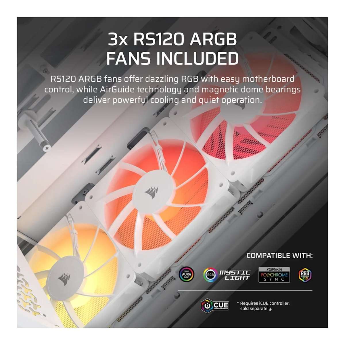Corsair 3200D RS ARGB Mid-Tower PC Case White