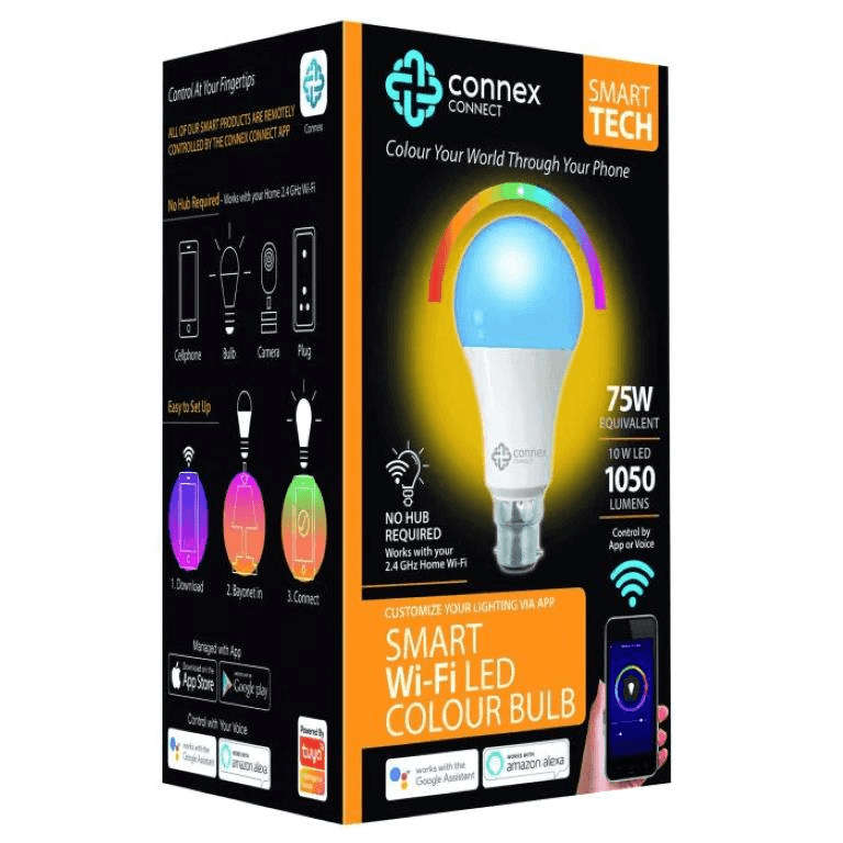 Connex Smart WiFi 10W LED RGB B22 Bayonet Bulb White