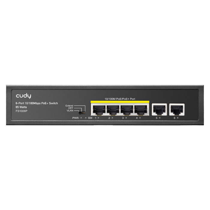 Cudy 6 Port Fast Ethernet 4 PoE 60W Switch