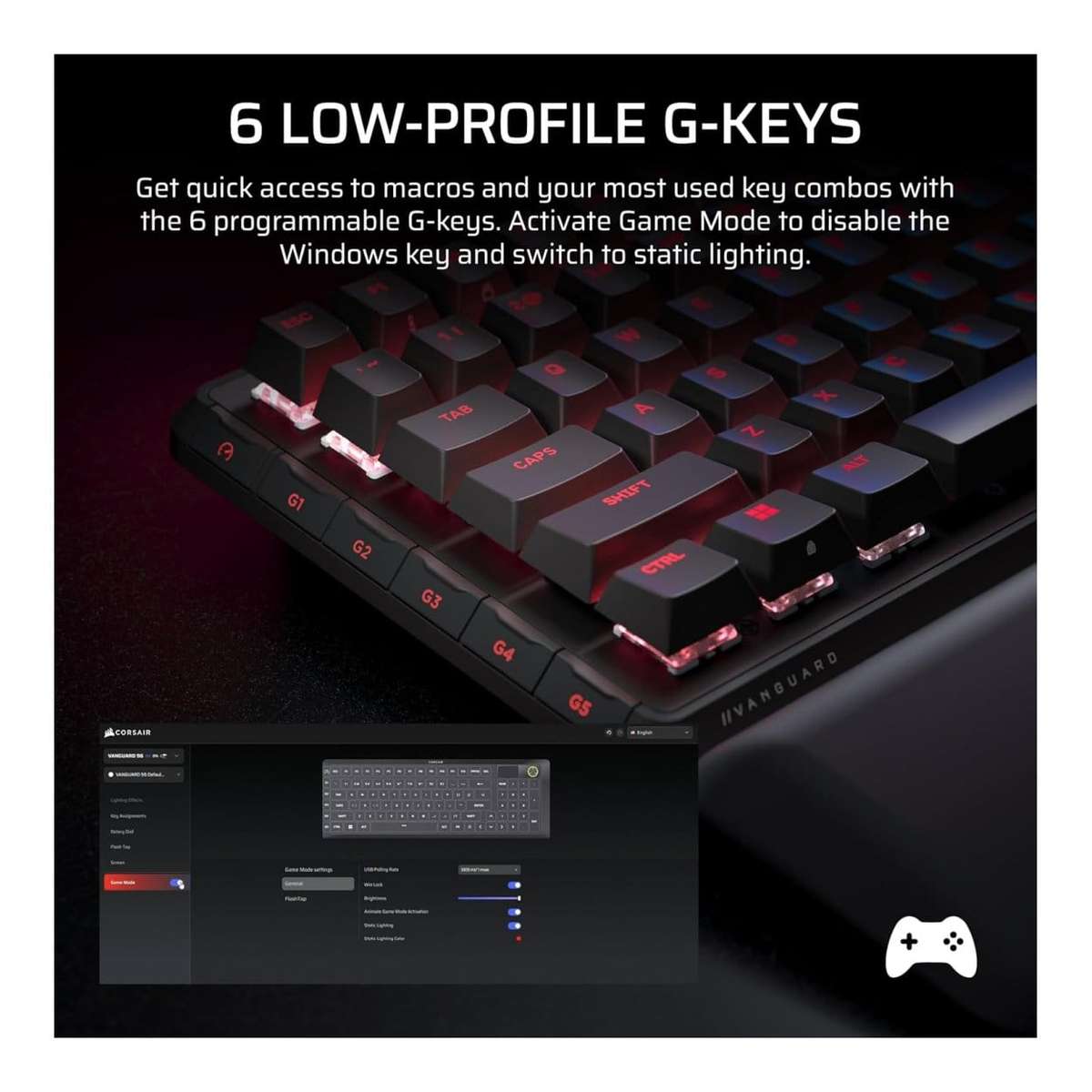 Corsair VANGUARD 96 Wired Gaming Keyboard Black