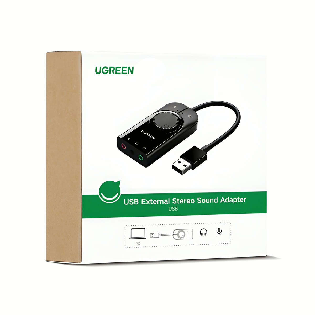 UGREEN CM129-40964 USB-A to 3.5mm External Stereo Sound Adapter - Black