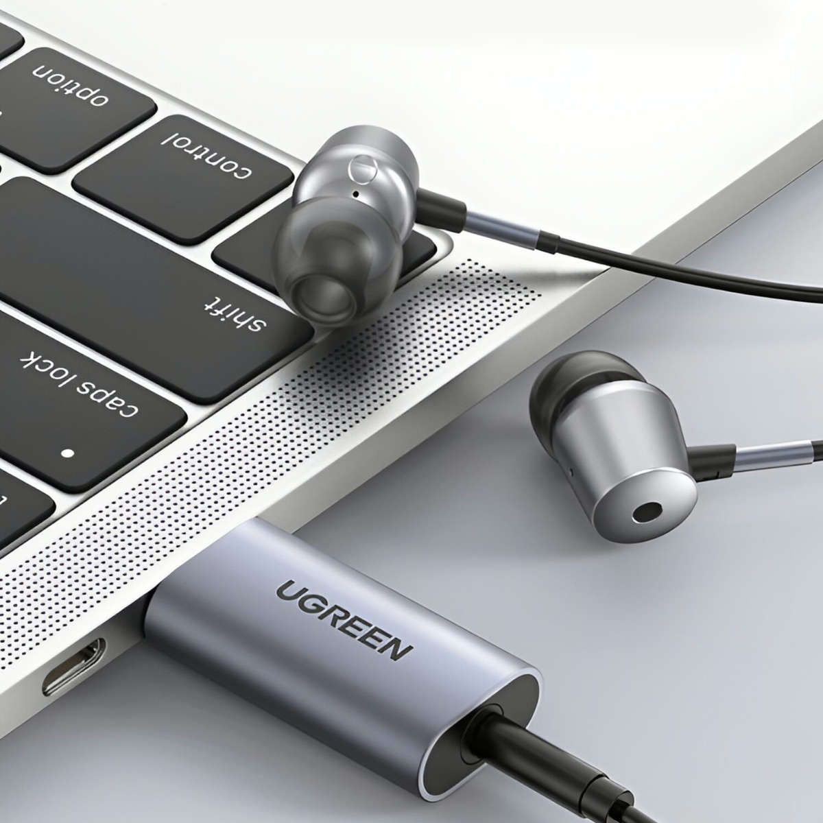 UGREEN CM383-80864 USB-A to 3.5mm Audio Jack External Sound Adapter - Silver