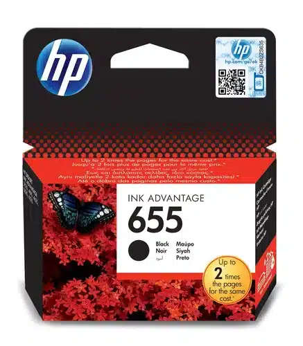 HP 655 Ink Advantage Black Printer Cartridge Original CZ109AE Single-pack