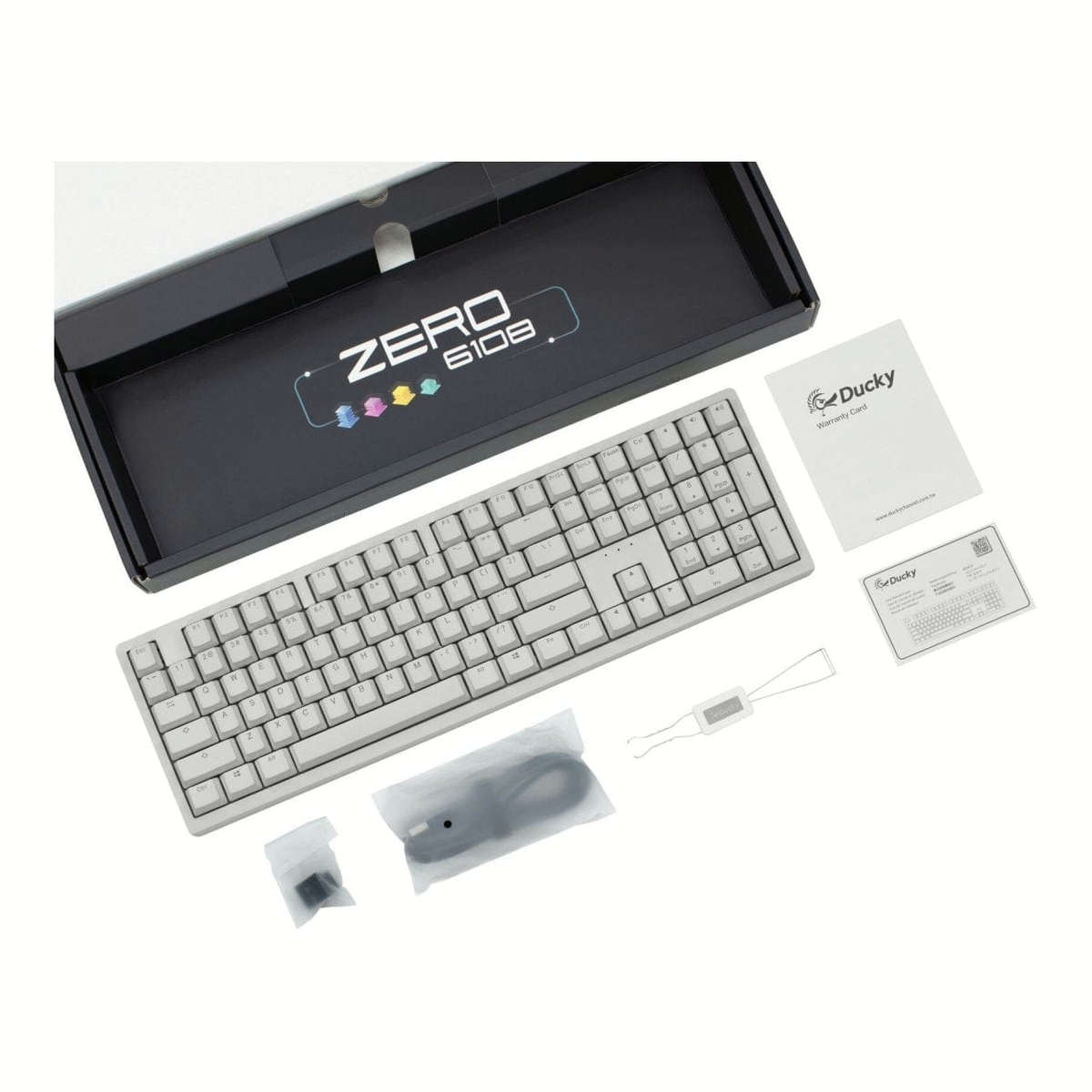 Ducky Zero 6108 Wireless RGB Gaming Keyboard White with Cherry MX2A Speed Silver Linear Switches