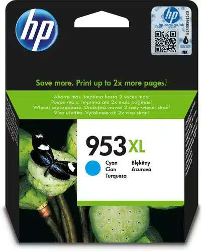 HP 953XL Cyan High Yield Printer Ink Cartridge Original F6U16AE Single-pack