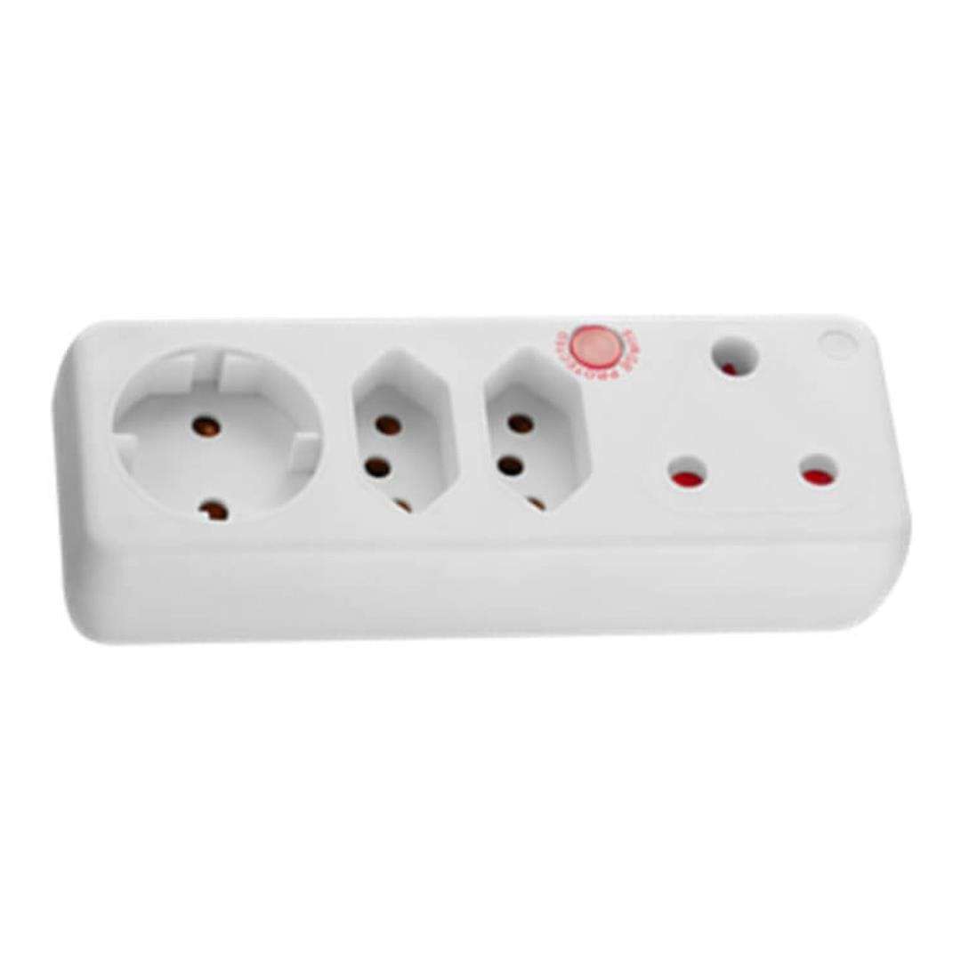 Ellies 4-way Medium Surge Adaptor with Schuko White