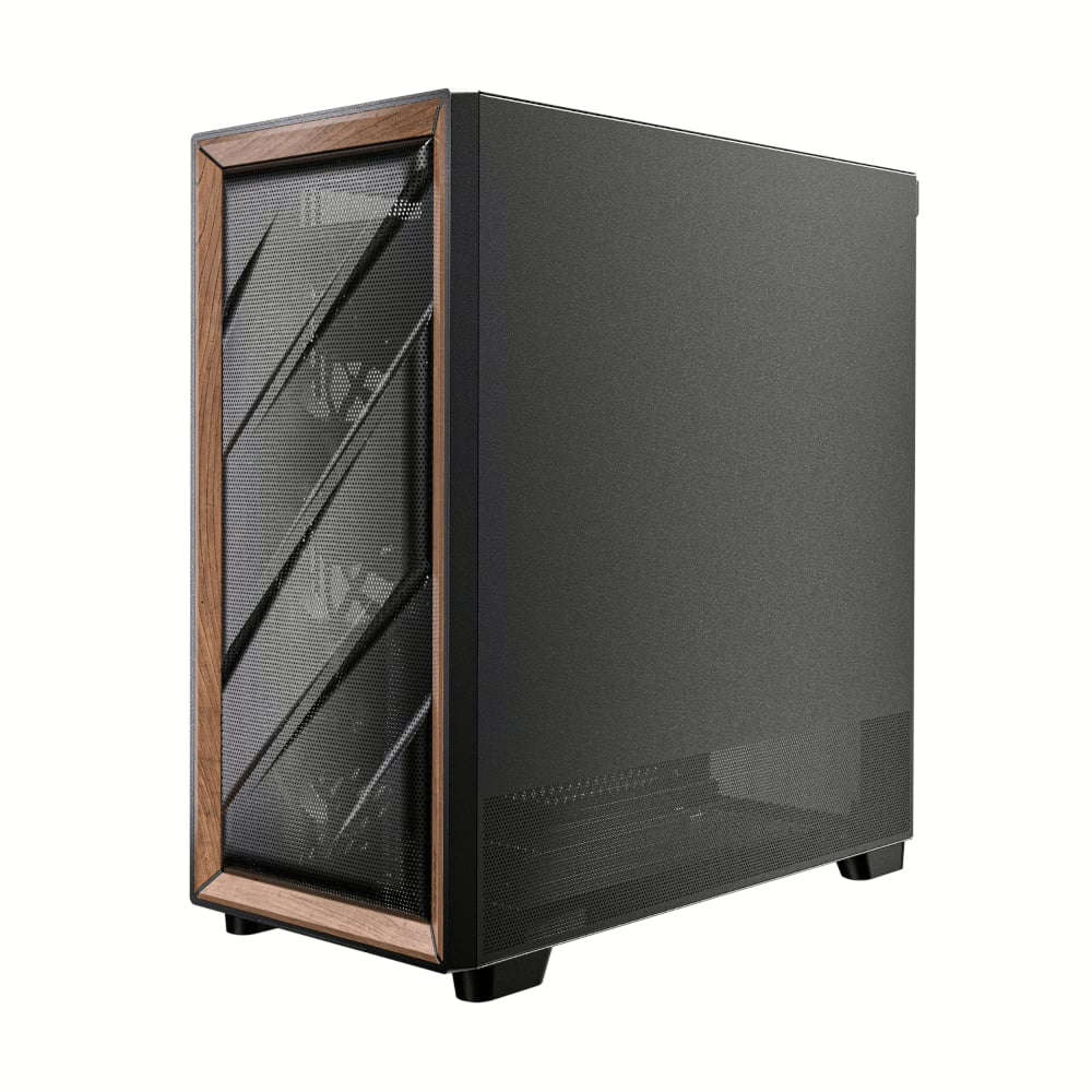 Antec FLUX ATX WOOD Mid Tower Gaming Chassis  Black