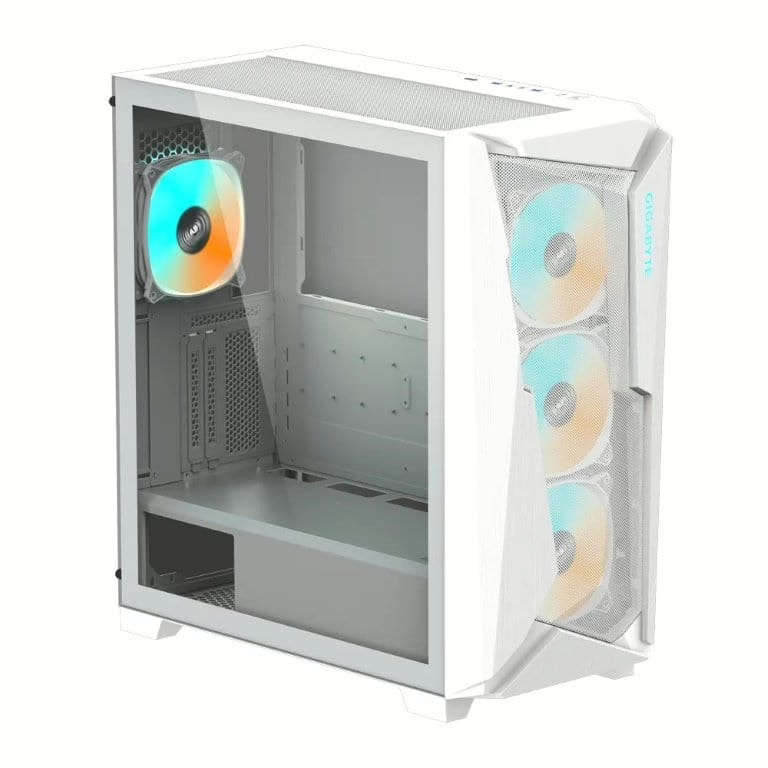 Gigabyte C301 Glass V2 Mid Tower Gaming PC Case White