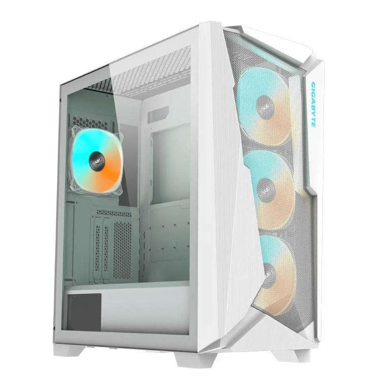 Gigabyte C301 Glass V2 Mid Tower Gaming PC Case White