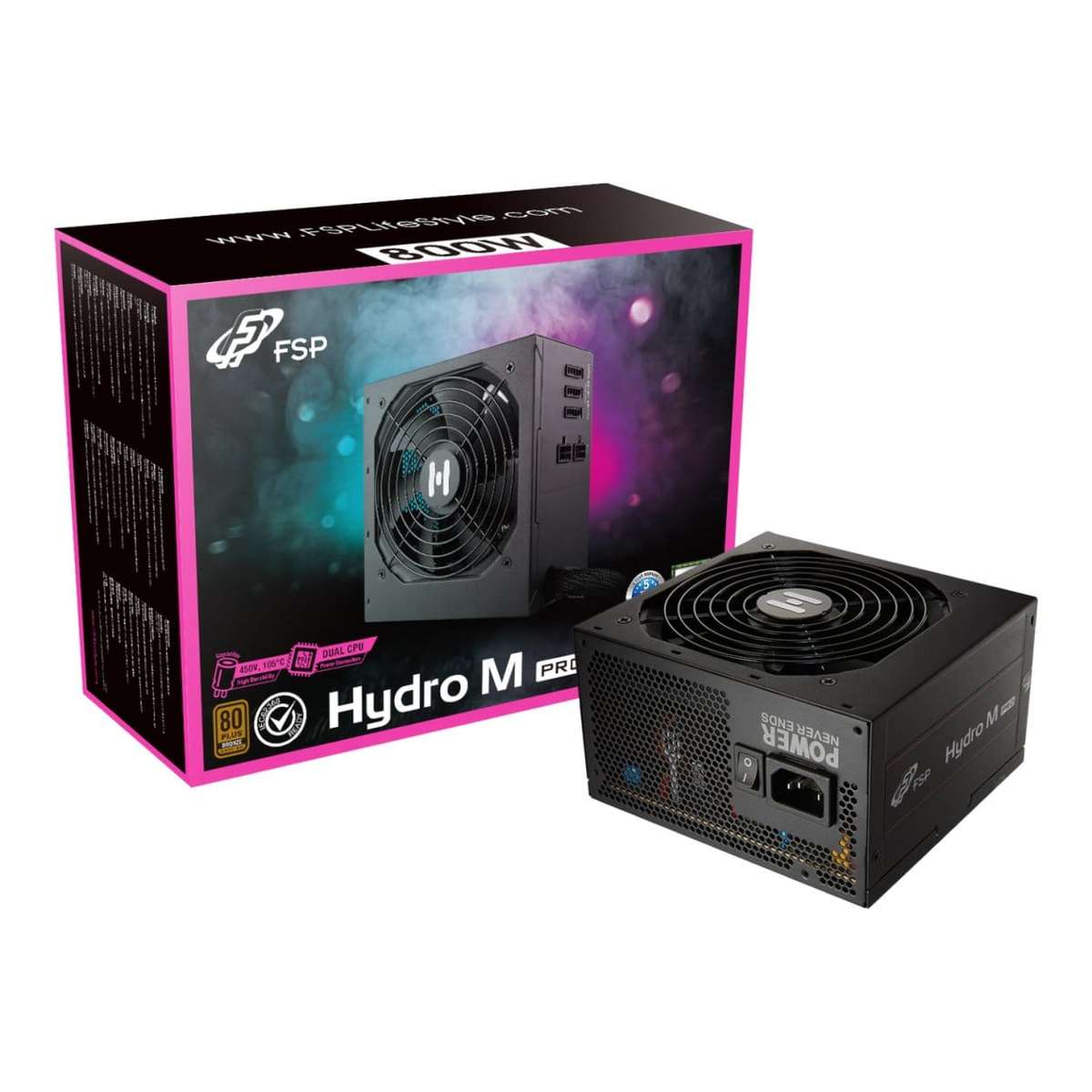 FSP Hydro M Pro 800W 80PLUS Bronze Gen5 Semi-modular Power Supply