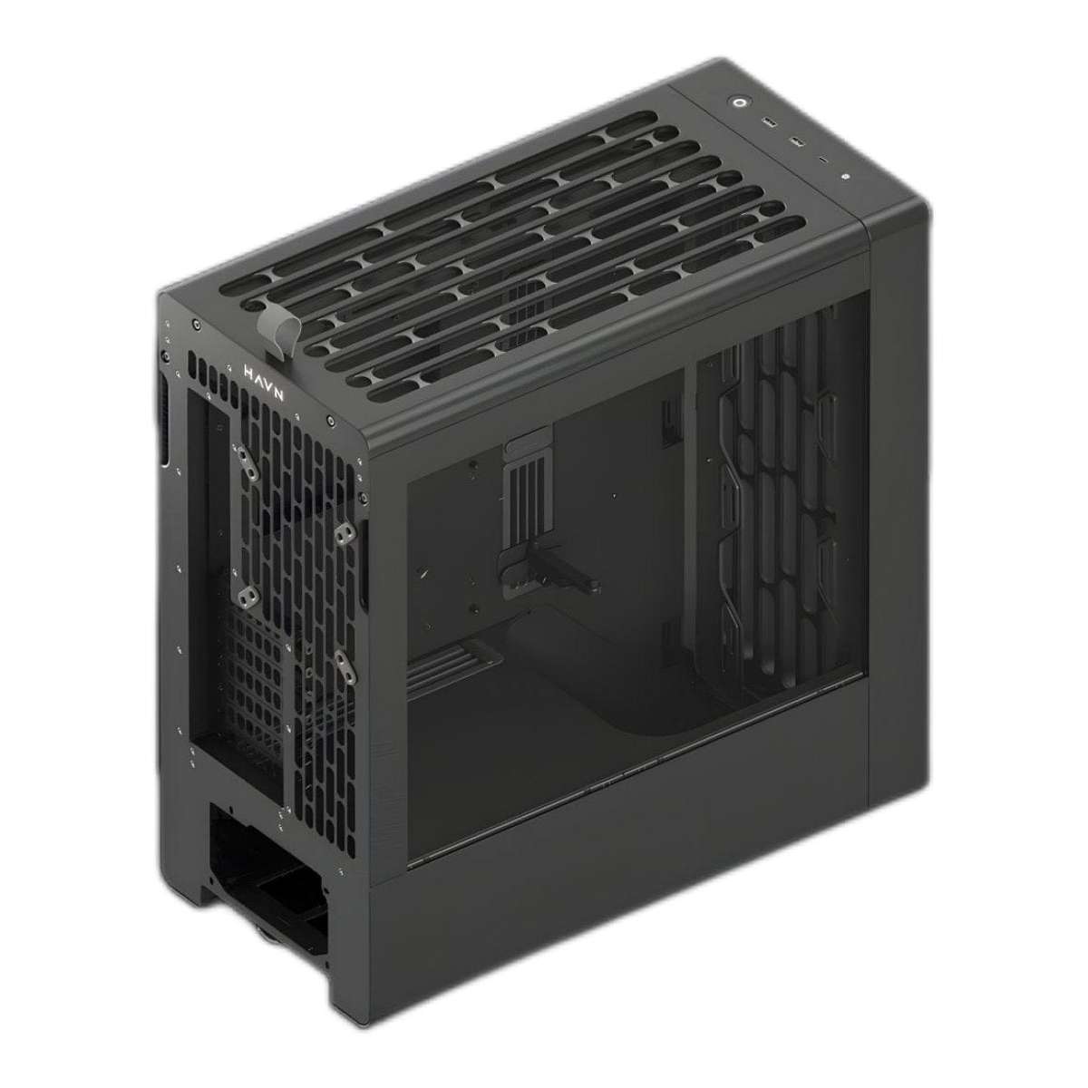 HAVN BF 360 Tempered Glass E-ATX Mid Tower Gaming PC Case Black