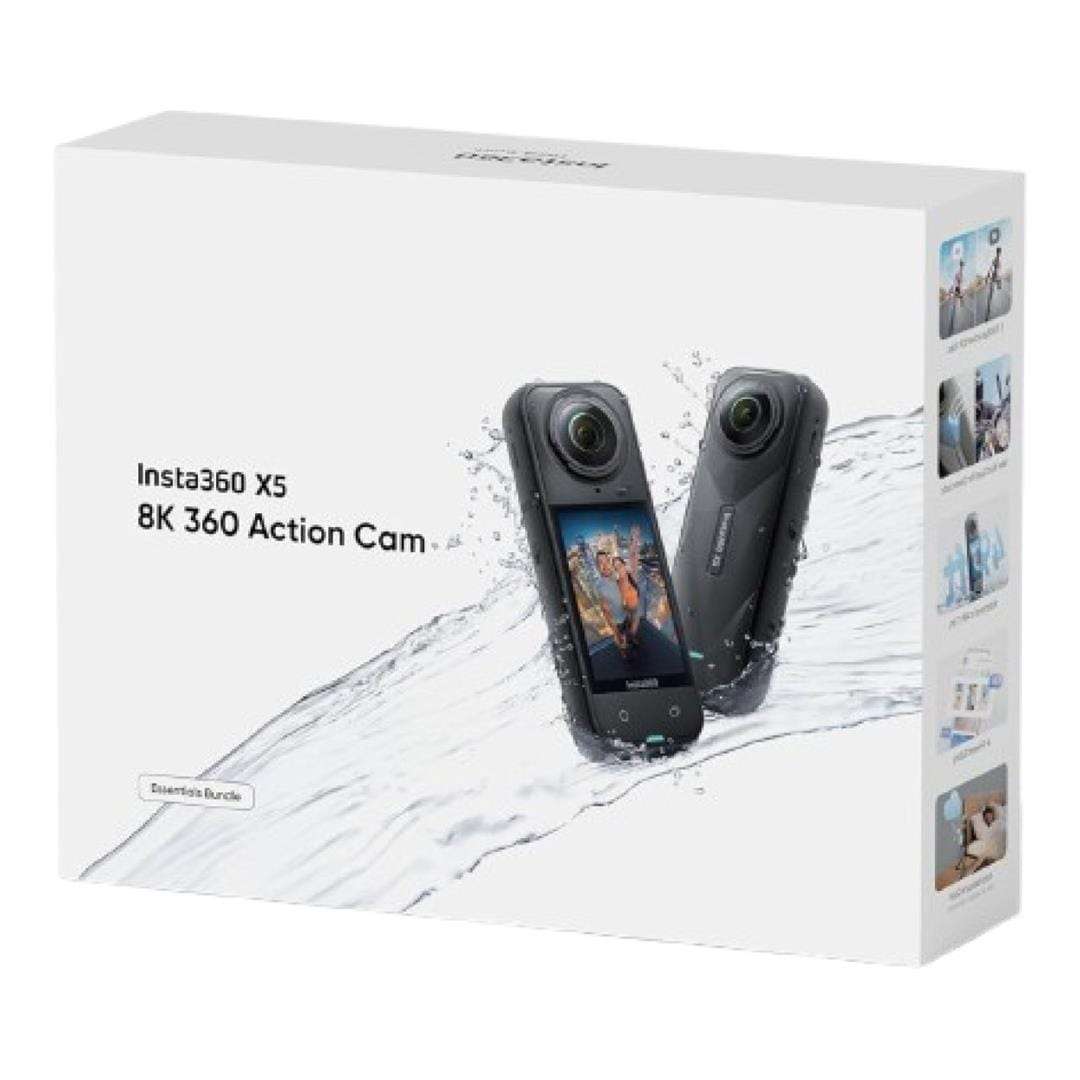 Insta360 X5 8K 6mm 360 Degree Action Camera Black with Essential Bundle