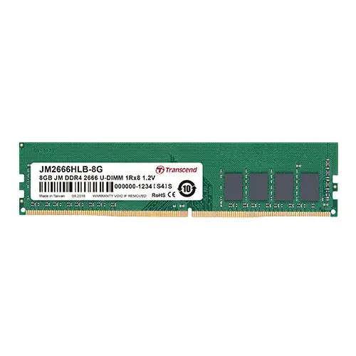 Transcend JetRam JM2666HLB-8G U-DIMM Memory Module 8GB DDR4 2666Mhz