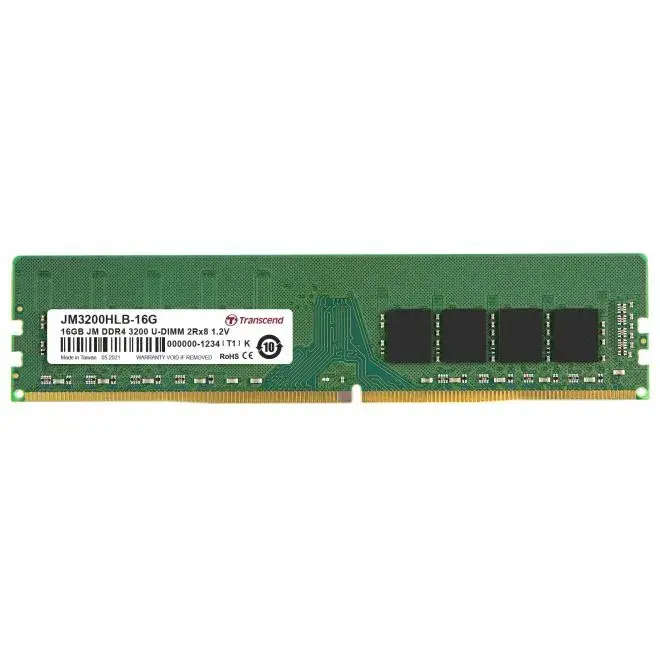 Transcend JetRam JM3200HLB-16G U-DIMM Memory Module 16GB DDR4 3200MHz