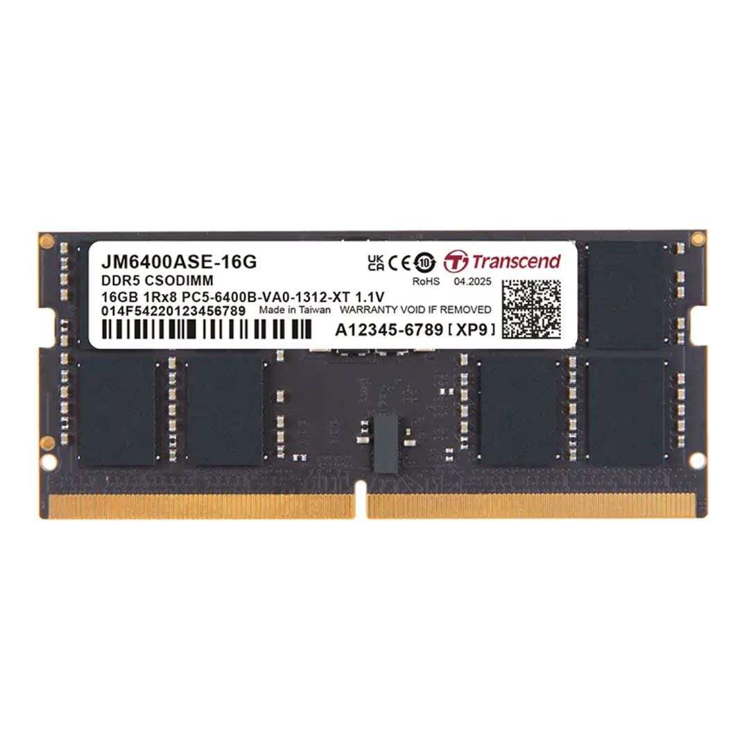 Transcend Jet JM6400ASE-16G SO-DIMM Memory Module 16GB 2 x 8GB DDR5 6400MHz