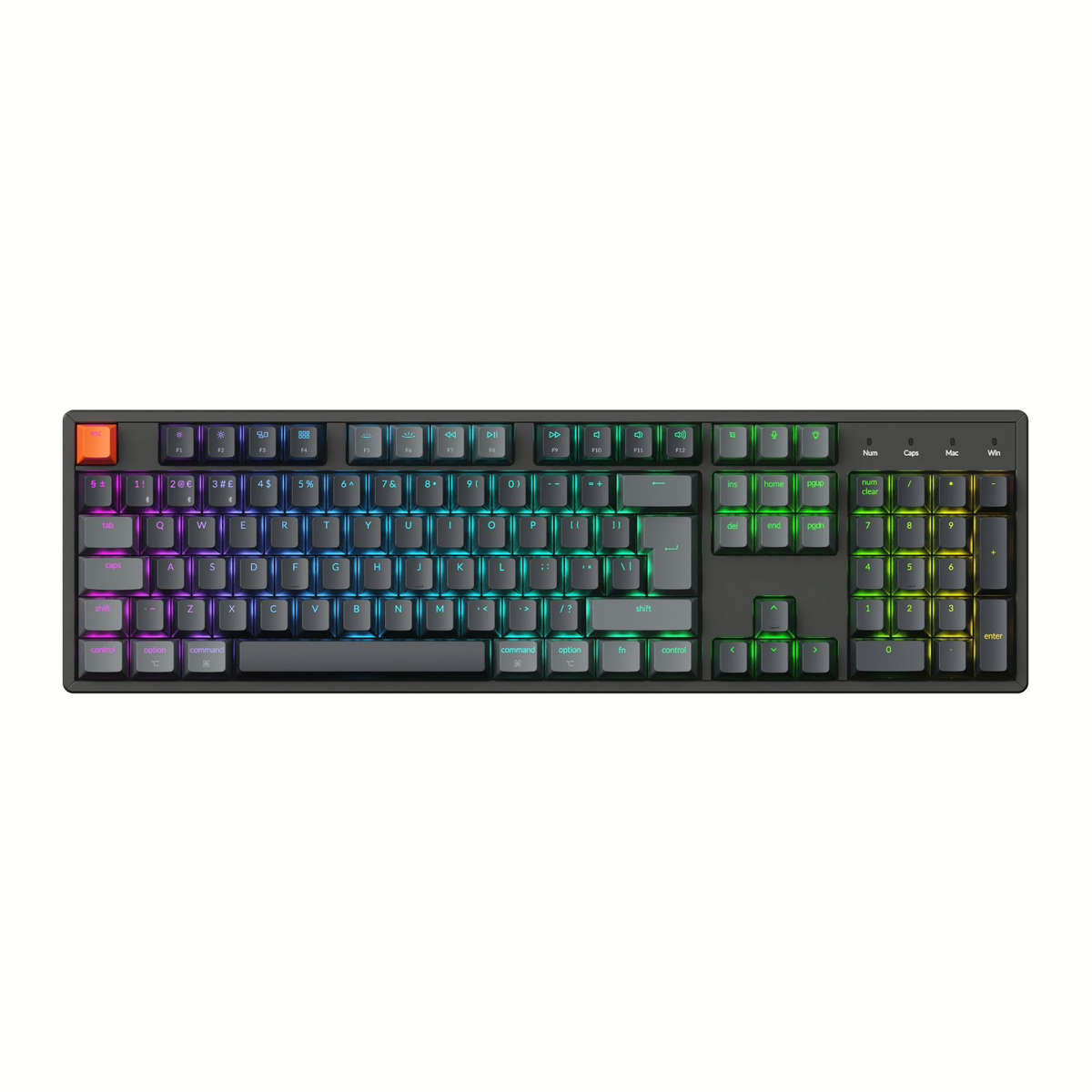 Keychron K10 QMK Full-size RGB Wireless Custom Mechanical Keyboard V.2 (Super RED Switch) ? Black