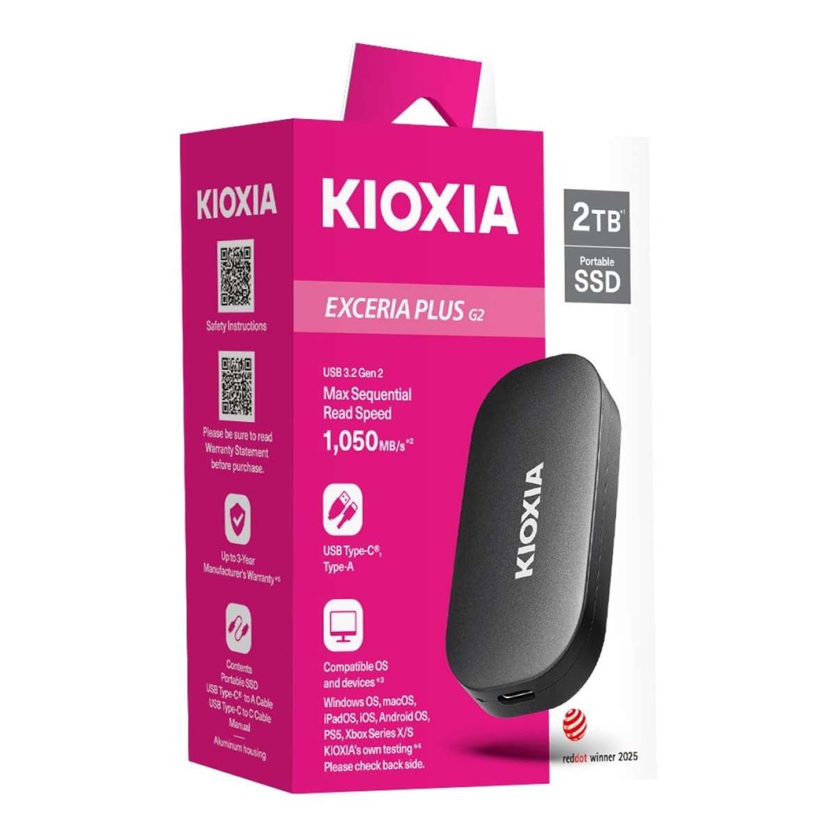 Kioxia Exceria Plus G2 500GB USB-C Black External SSD