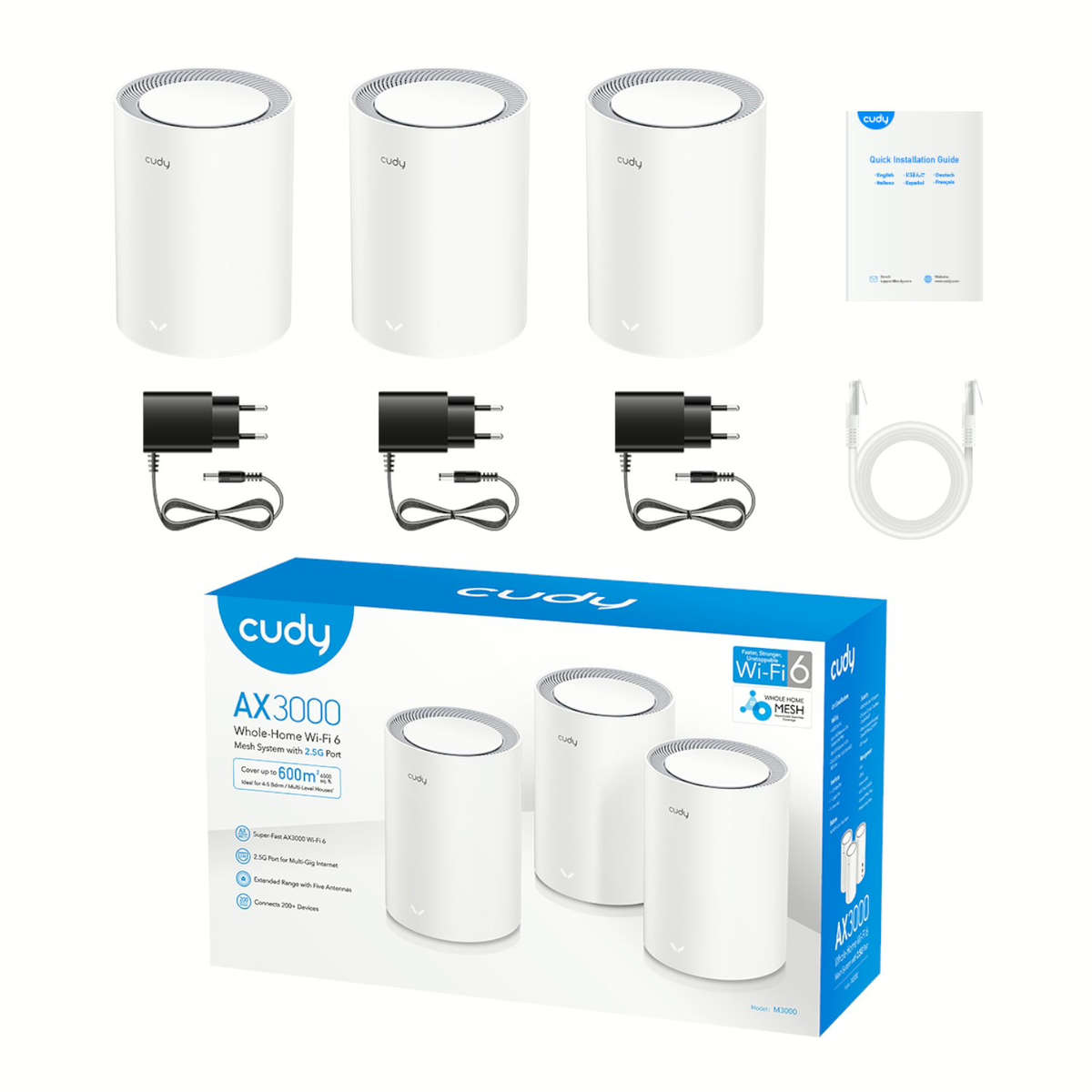 Cudy AX3000 Wi-Fi 6 Mesh Kit 3 Pack - White