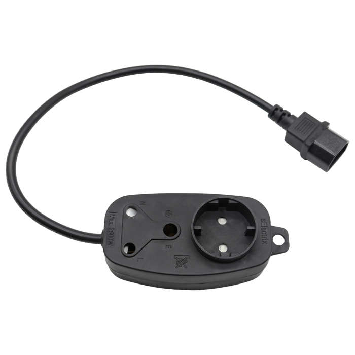 Multi Plug 1x16A 1x5A 0.5m IEC Cord Black