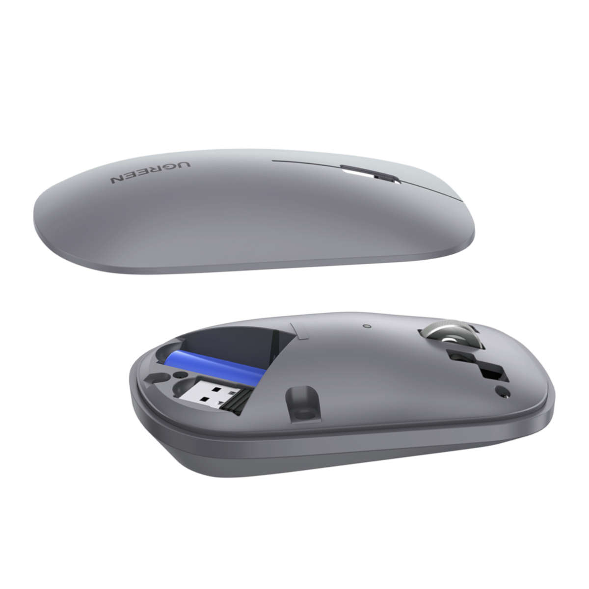 UGreen Portable 2.4GHz Wireless Mouse - Grey