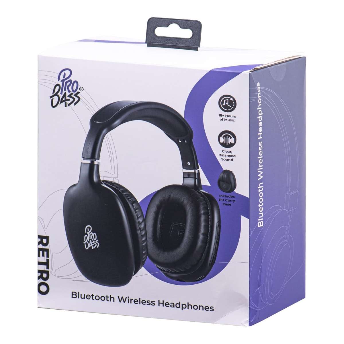 Pro Bass Retro Wireless Headphone Black
