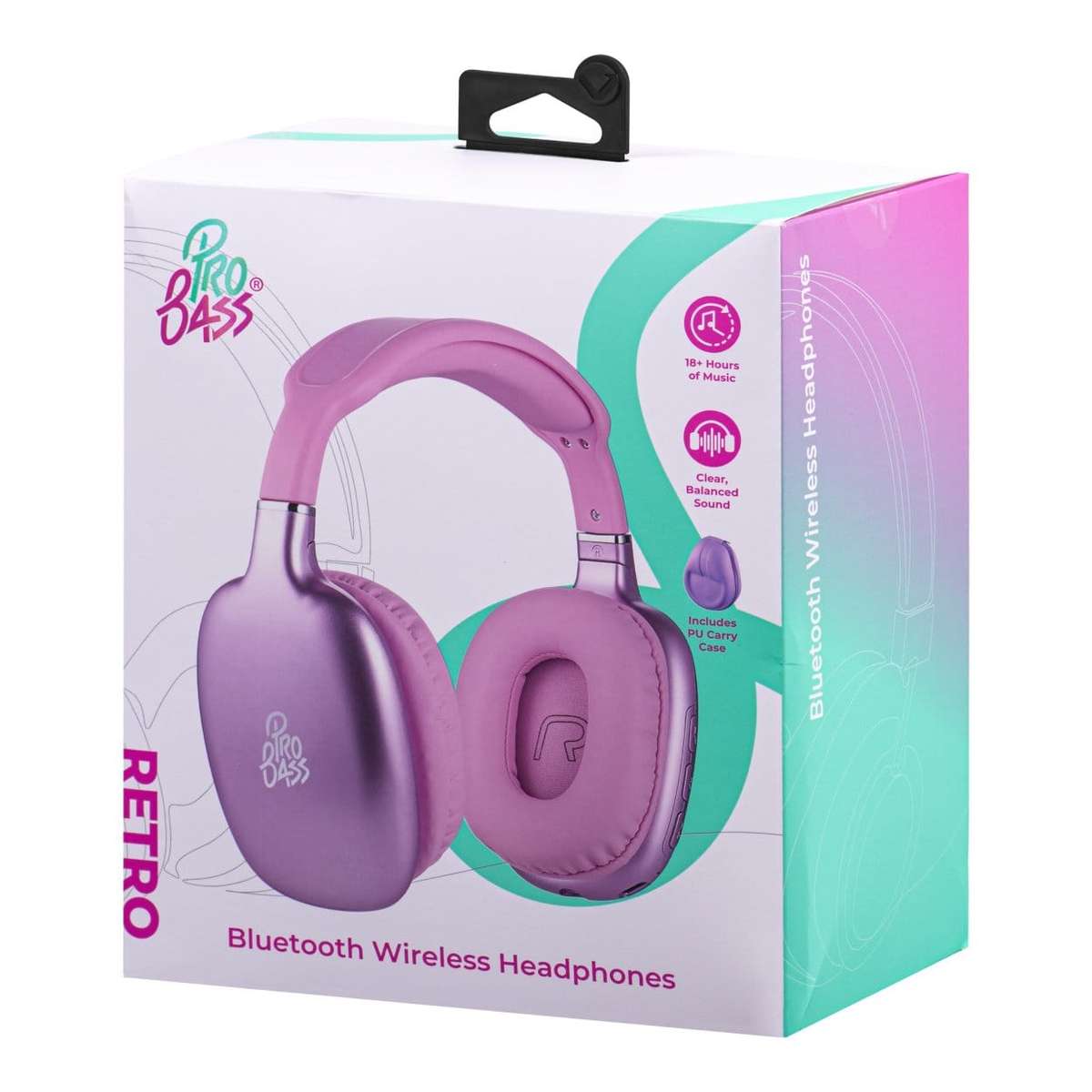 Pro Bass Retro Wireless Headphone Pink