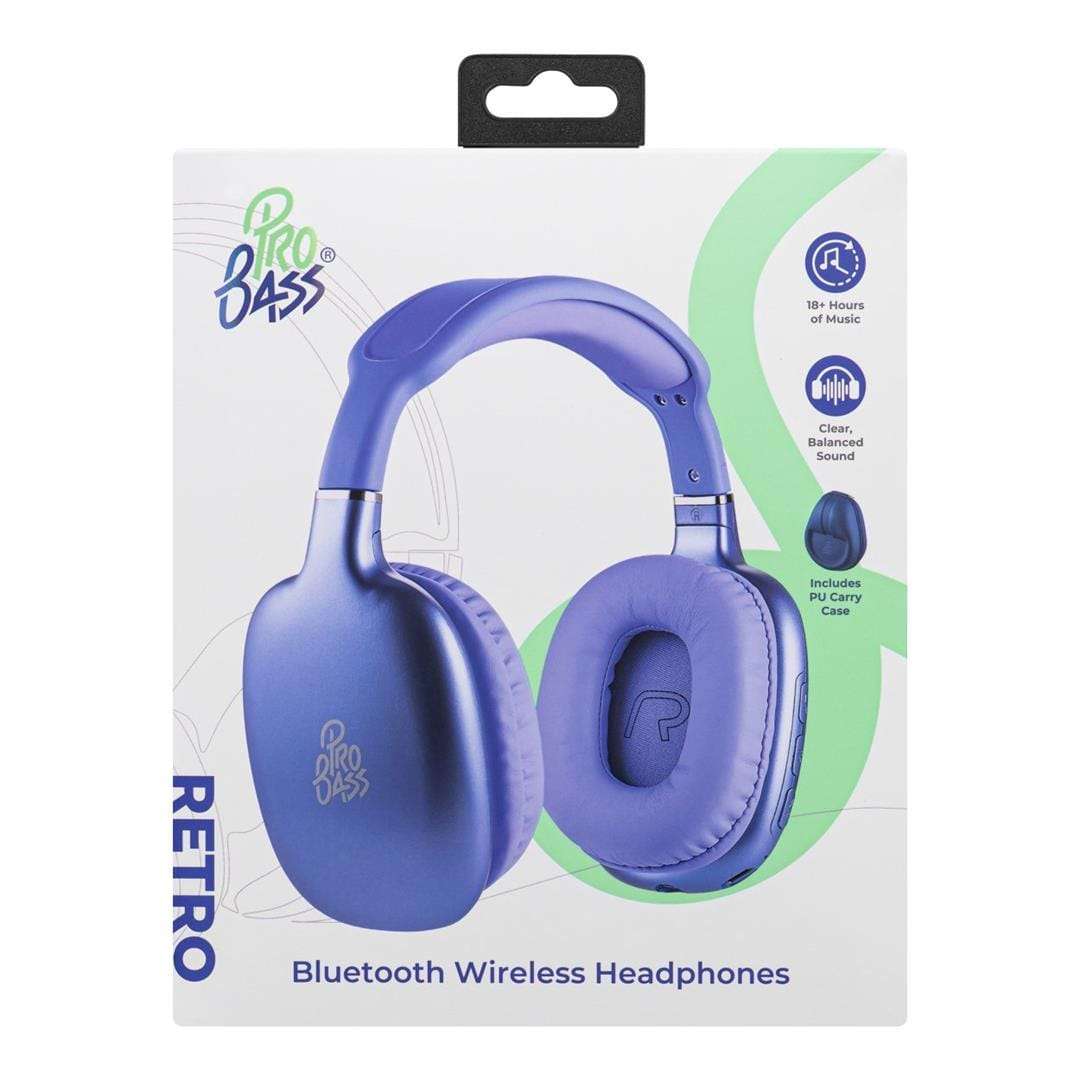 Pro Bass Retro Wireless Headphone Purple