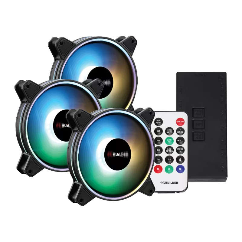 PCBuilder Tempest Chill 3 x 120mm ARGB Dual Glow Fan Kit