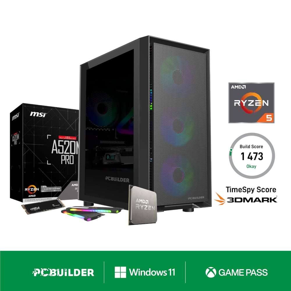 PCBuilder AMD Ryzen 5 5600GT DEFENDER Windows 11 Gaming PC