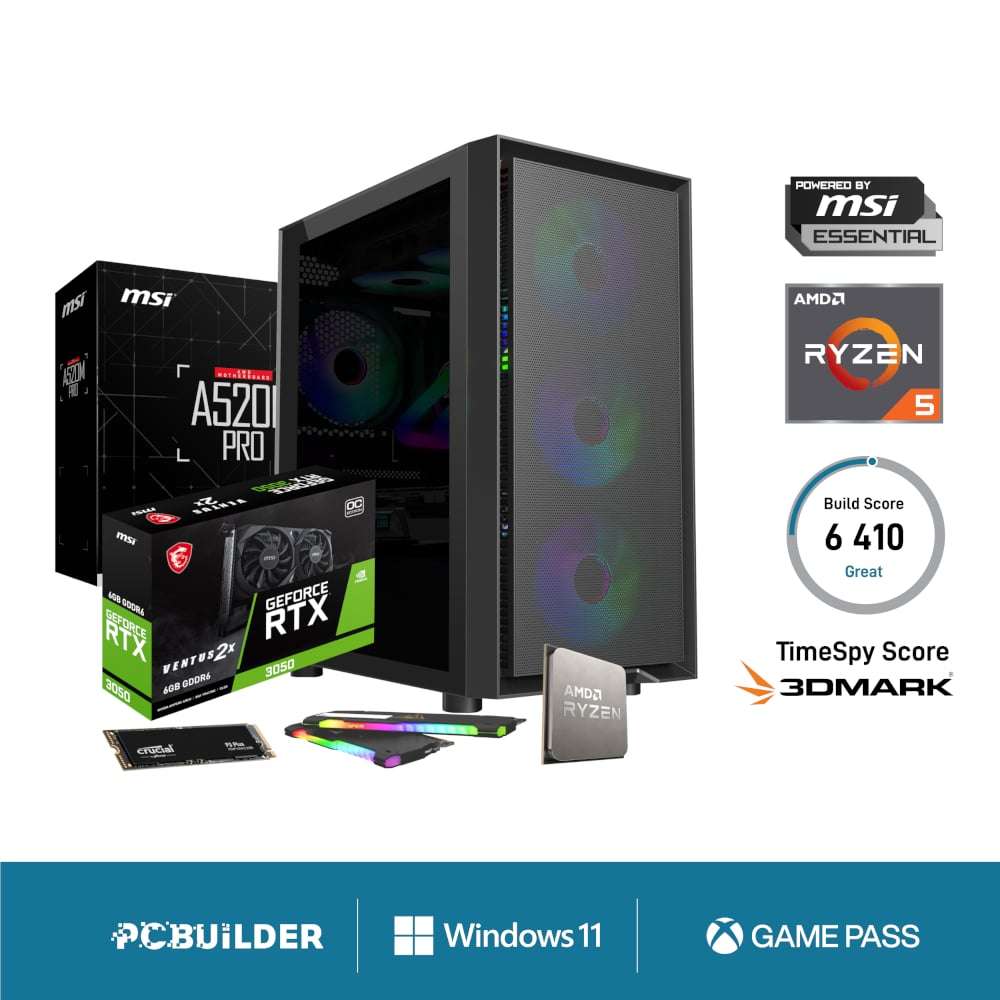 PCBuilder AMD Ryzen 5 5500 SCOUT Windows 11 Gaming PC