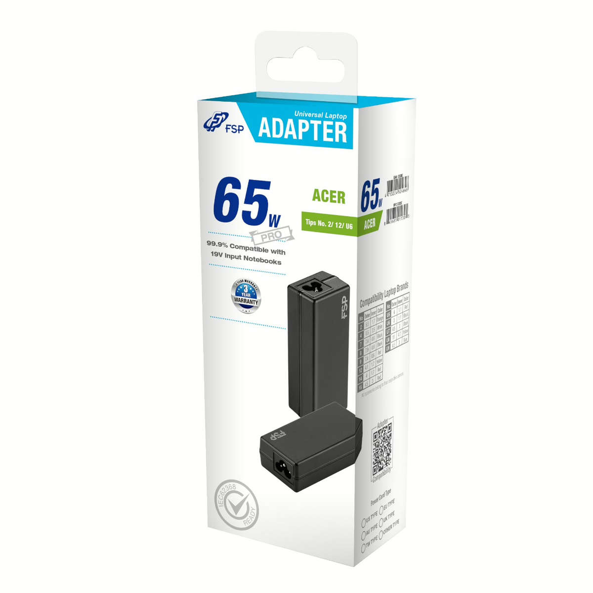 FSP PRO 65W Universal Laptop Adapter ? Acer