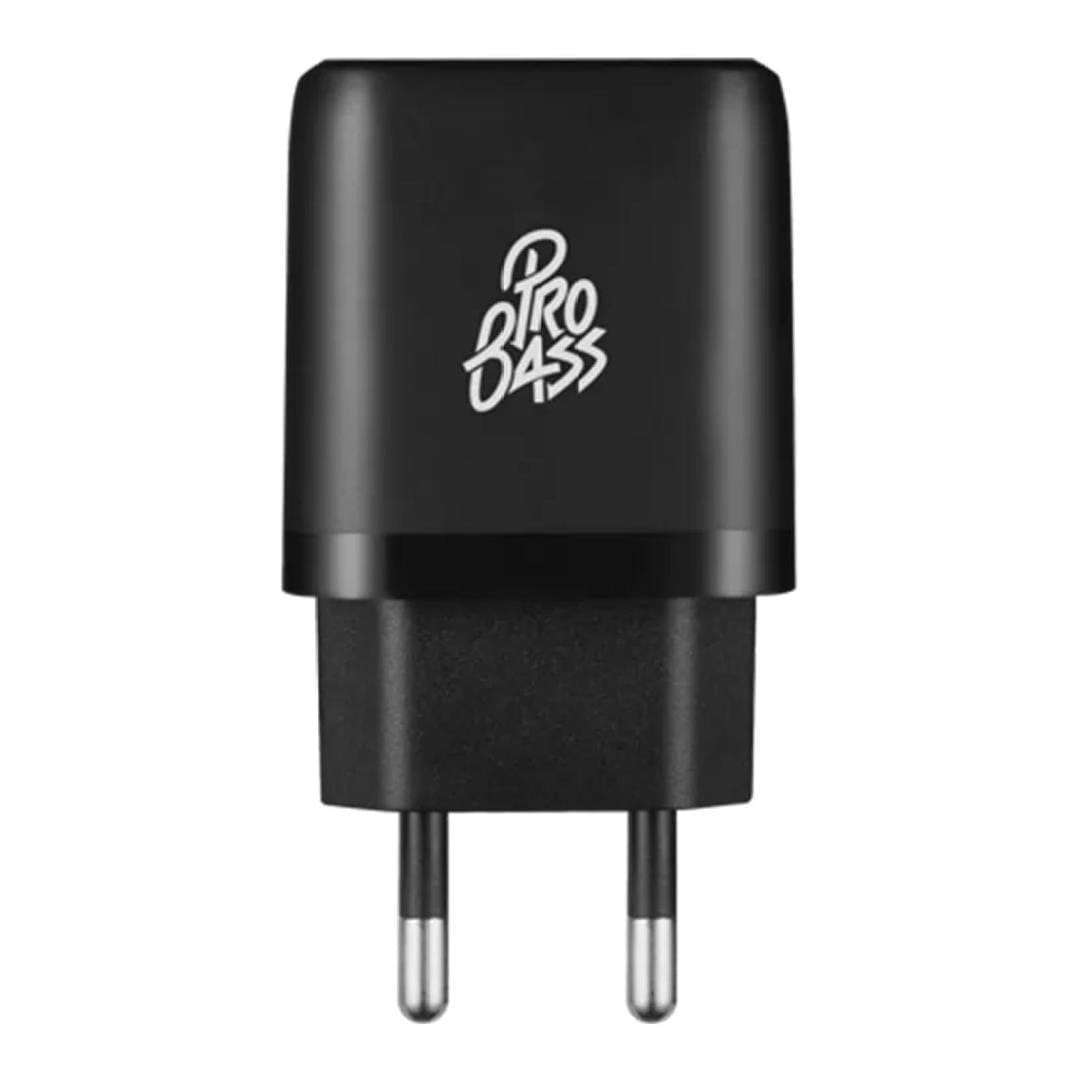 Pro Bass PowerCharge Series 12W Dual USB Charging Adapter Black