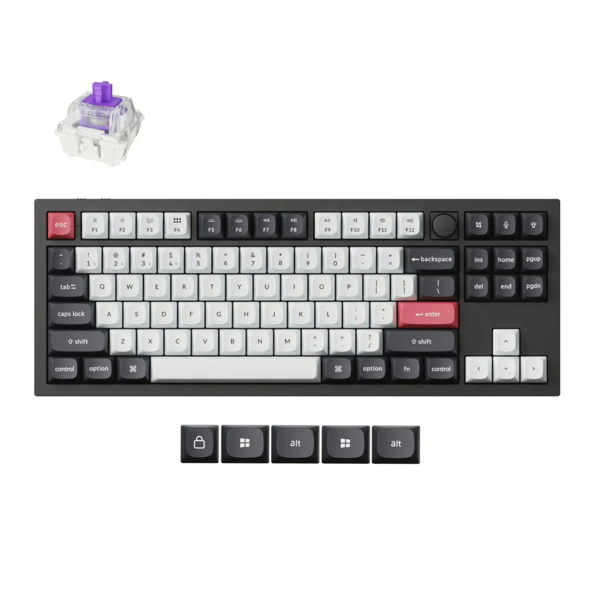 Keychron Q3 HE QMK 80% Wireless Custom Mechanical Keyboard (Nebula Switch) ? Carbon Black