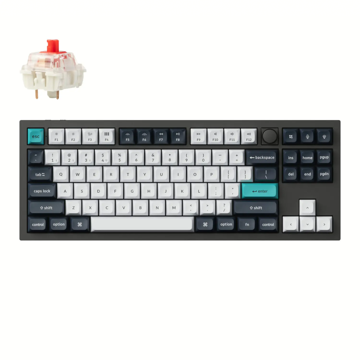 Keychron Q3 Max 80% Full Assembled Knob Red Switch Hot-Swap Gateron Jupiter RGB Wireless Keyboard...