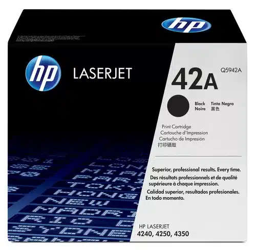 HP 42A Black Toner Cartridge 10,000 Pages Original Q5942A Single-pack
