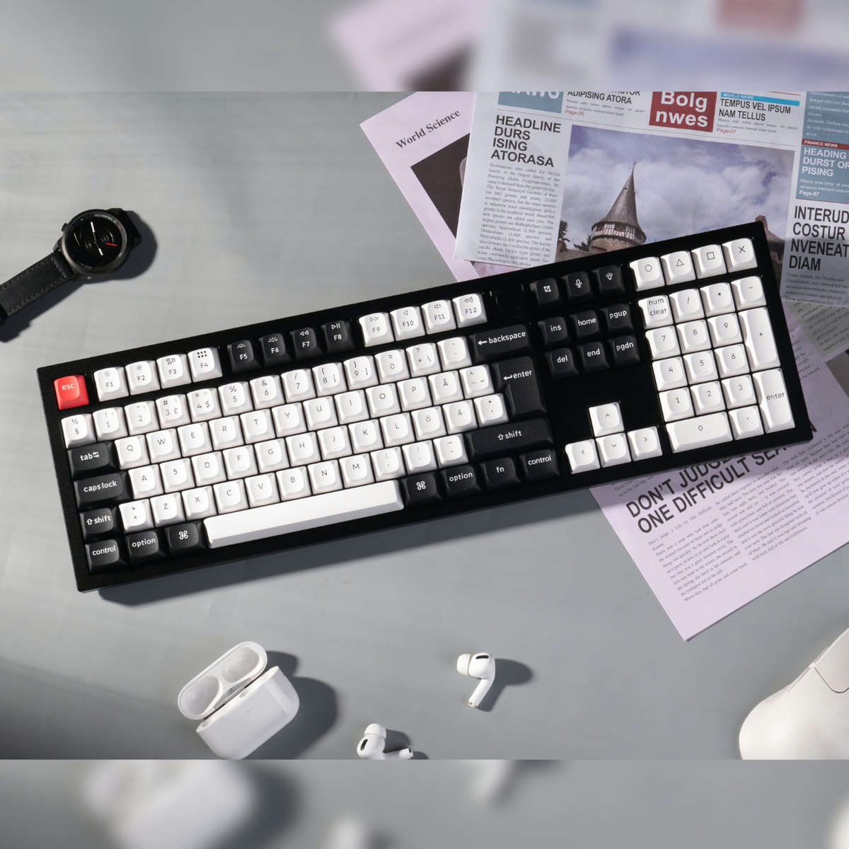 Keychron Q6 HE QMK Full-size Wireless Custom Mechanical Keyboard (Nebula Switch) ? Carbon Black