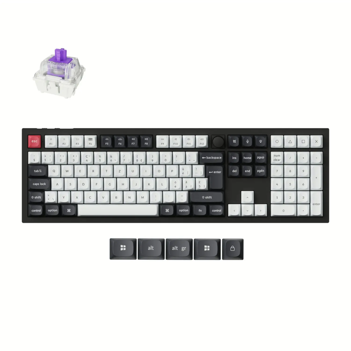 Keychron Q6 HE QMK Full-size Wireless Custom Mechanical Keyboard (Nebula Switch) ? Carbon Black