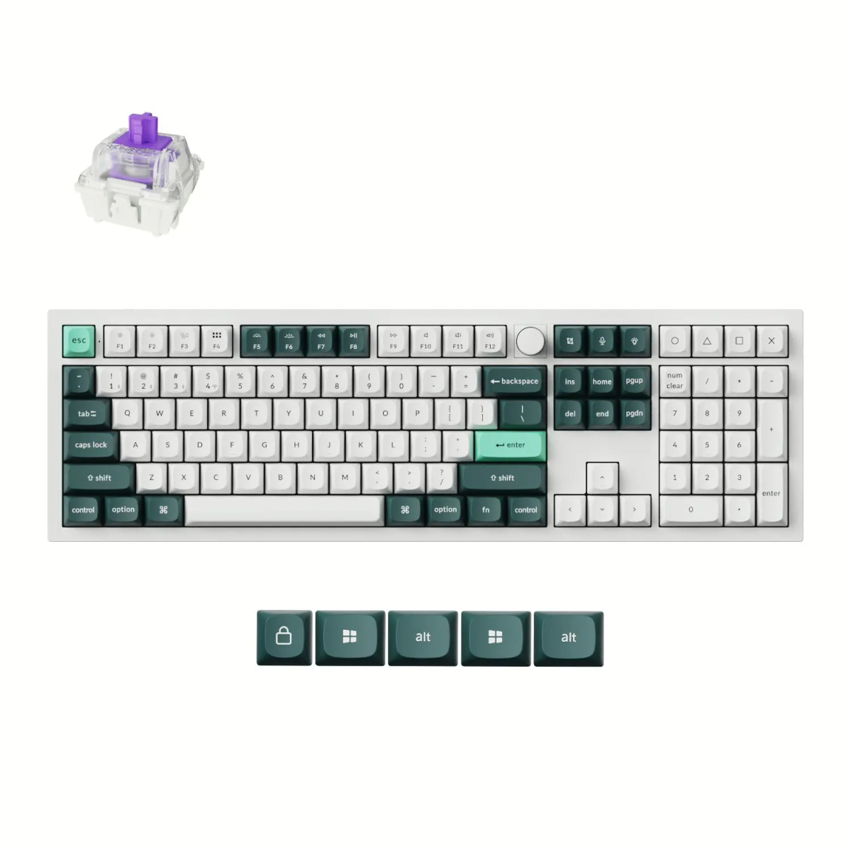 Keychron Q6 HE QMK Full-size Wireless Custom Mechanical Keyboard (Nebula Switch) ? Shell White