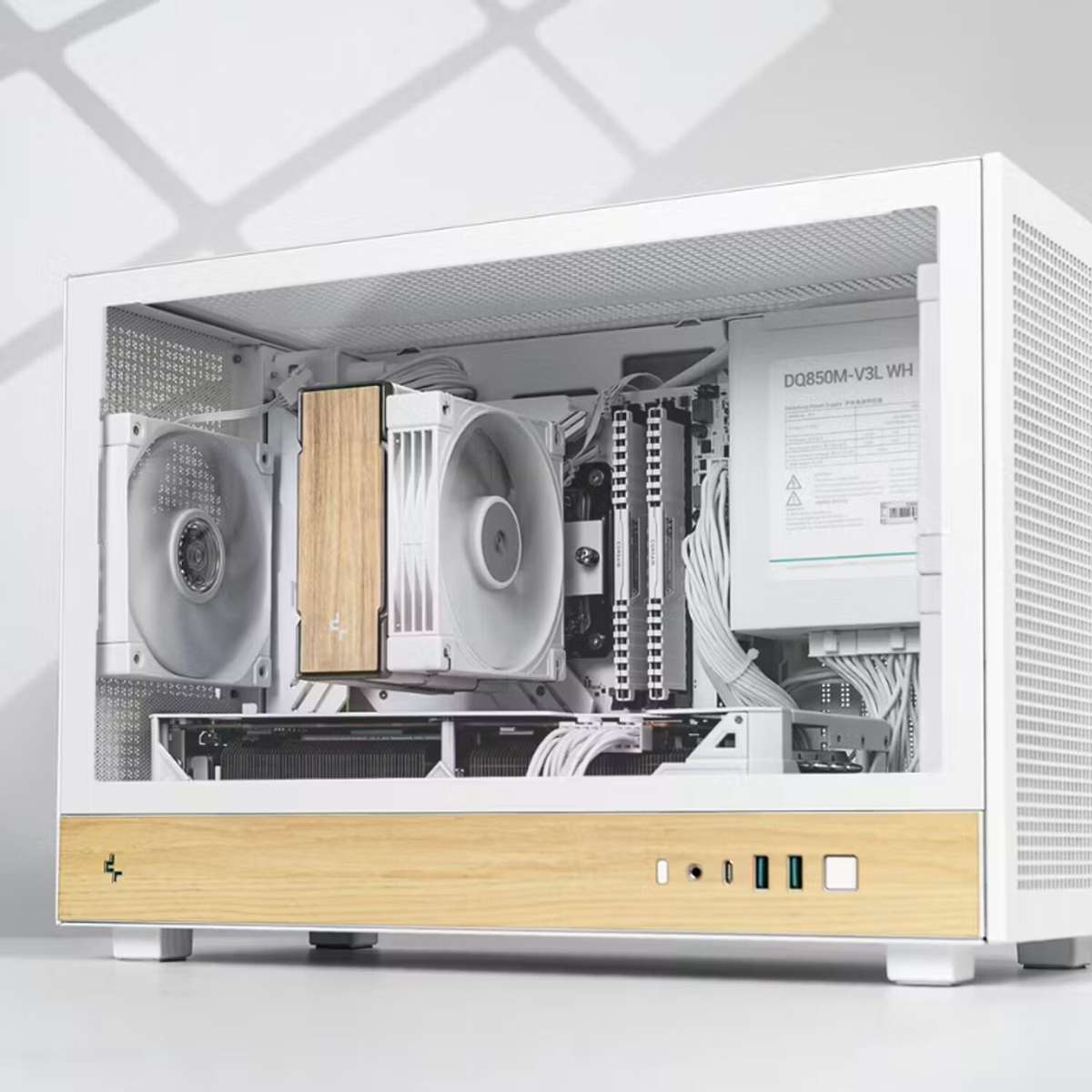 DeepCool CH260 Wood mATX Gaming Chassis White
