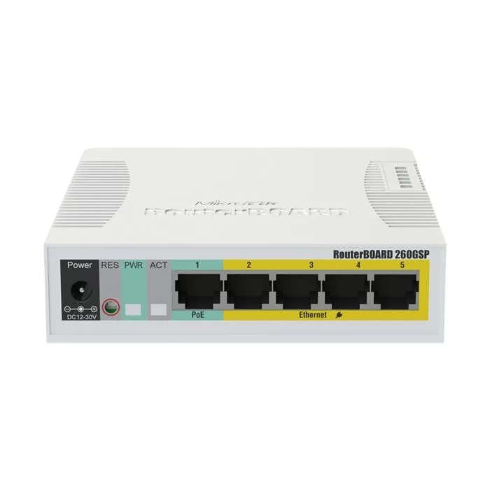Mikrotik SwOS Switch 5 Port Gigabit PoE 1SFP | RB260GSP