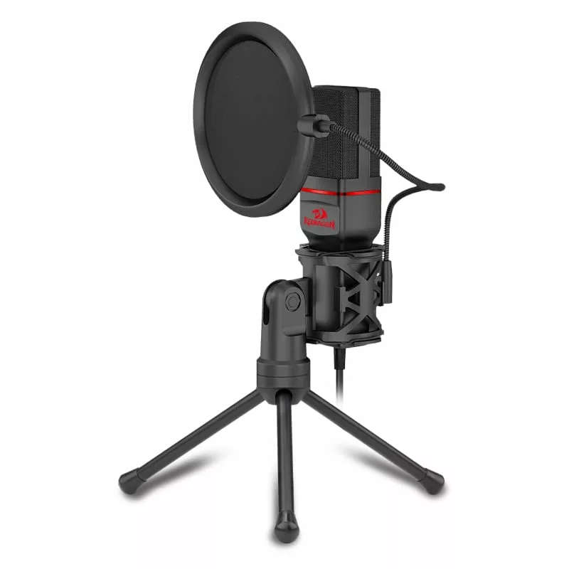 Redragon 3.5mm Aux Gaming Mic and Tripod - Black