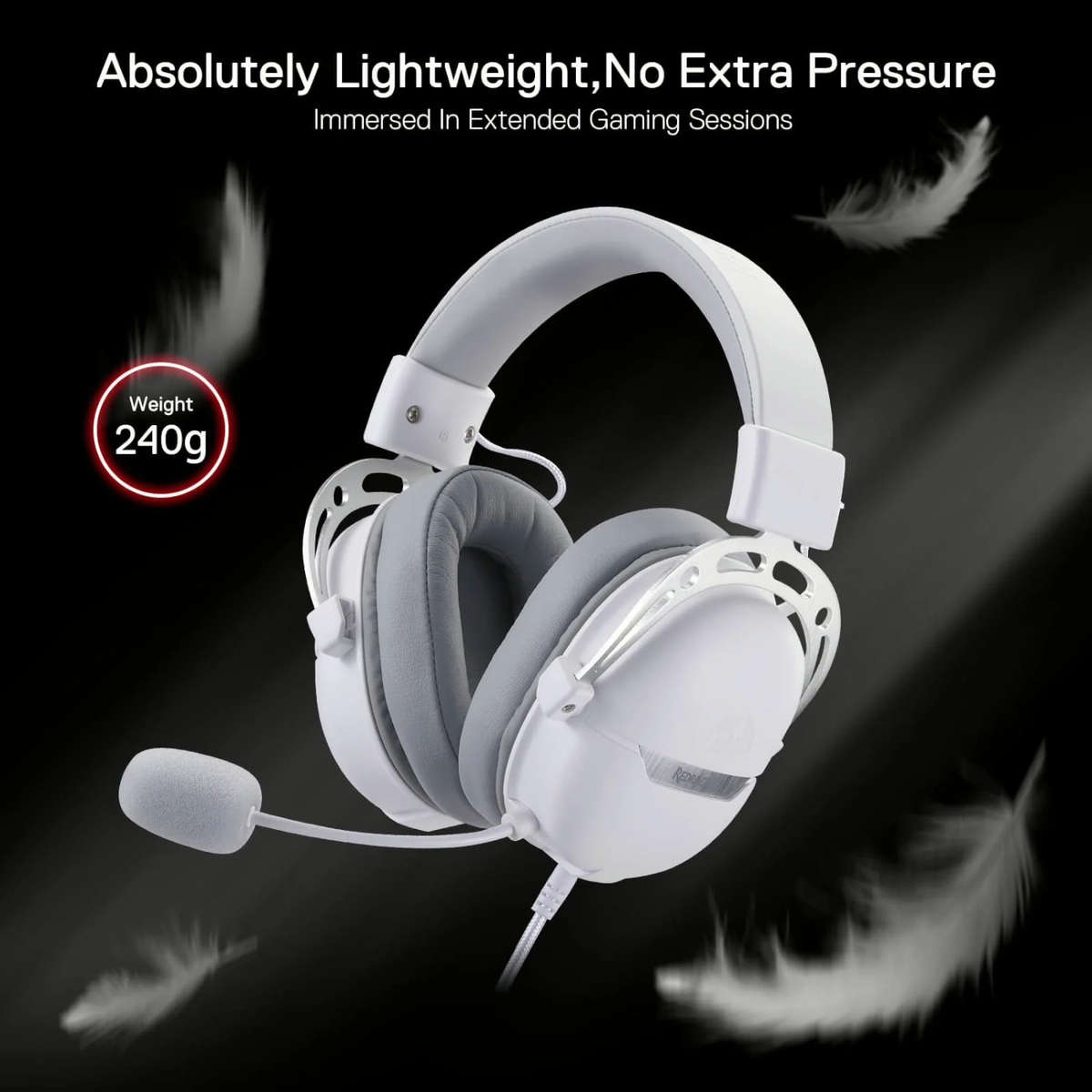 REDRAGON Over-Ear AURORA Gaming Headset - White