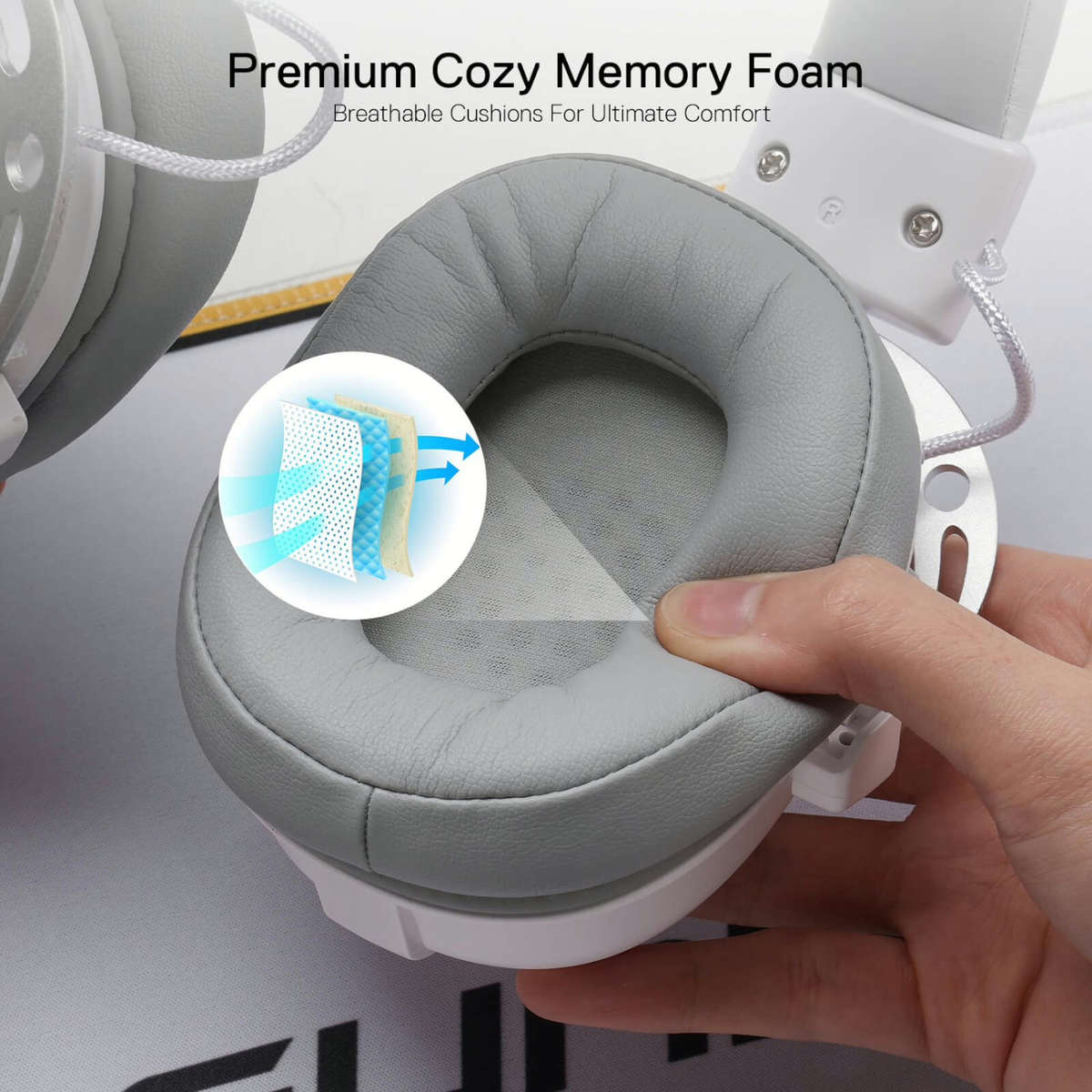 REDRAGON Over-Ear AURORA Gaming Headset - White