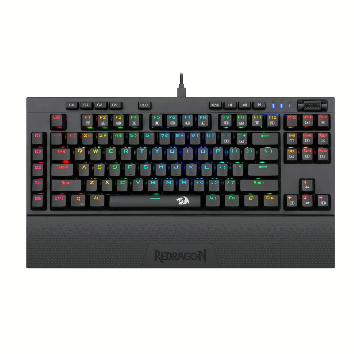 Redragon K588 RGB Pro BROADSWORD TKL Mechanical Wired Gaming Keyboard - Black