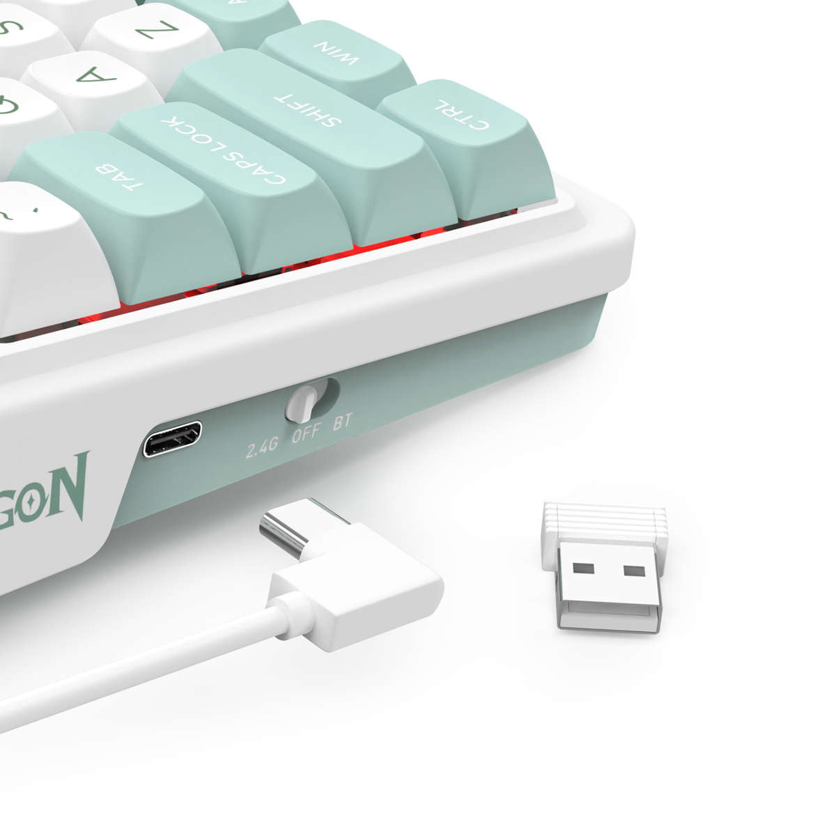 Redragon K719WGB GALATIN RGB PRO Full sized Wireless Gaming Keyboard - White