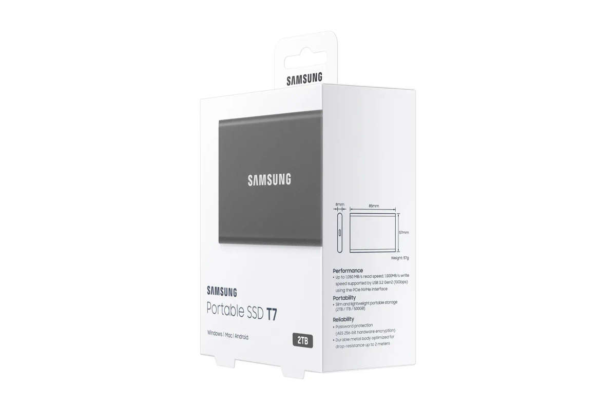 Samsung 2TB T7 Portable SSD - Titan Grey