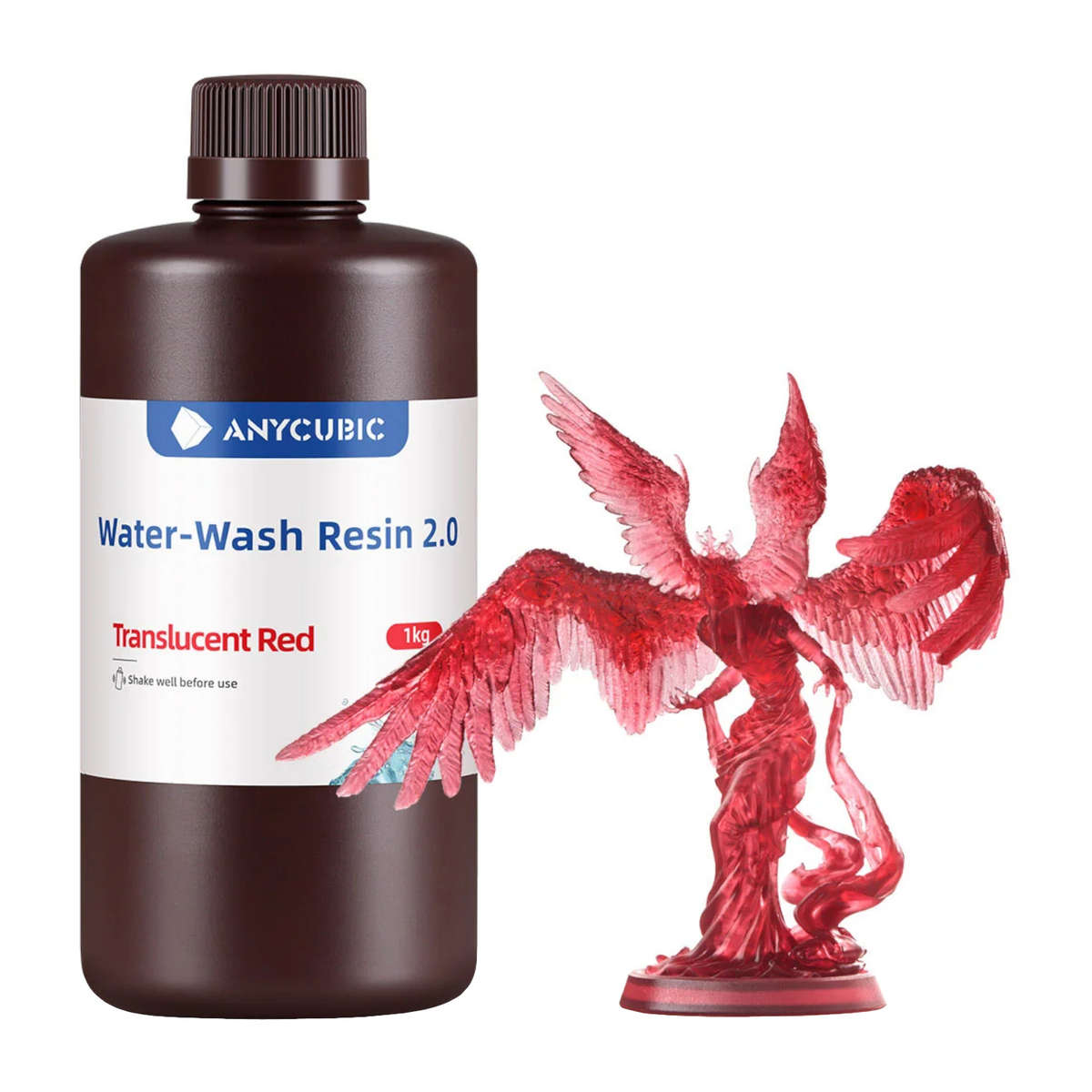 Anycubic Water Wash Resin 2.0  Translucent Red