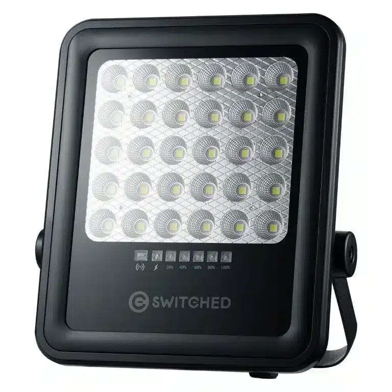 Switched Urban Pro Series 100W Floodlight with Solar Panel and Remote