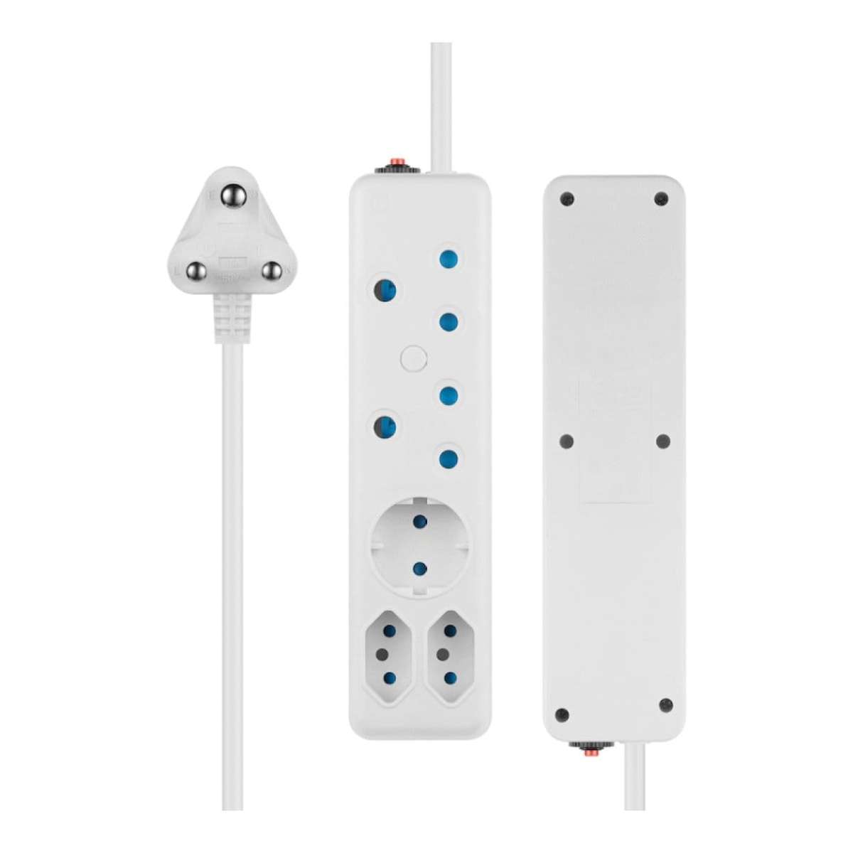 Switched 5-Way Multiplug White