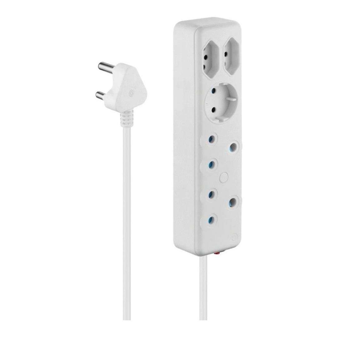 Switched 5-Way Multiplug White